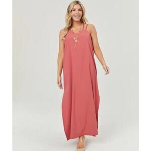 SheBird Savannah Strappy Maxi Bra Dress in Sunset 5 Medium Large